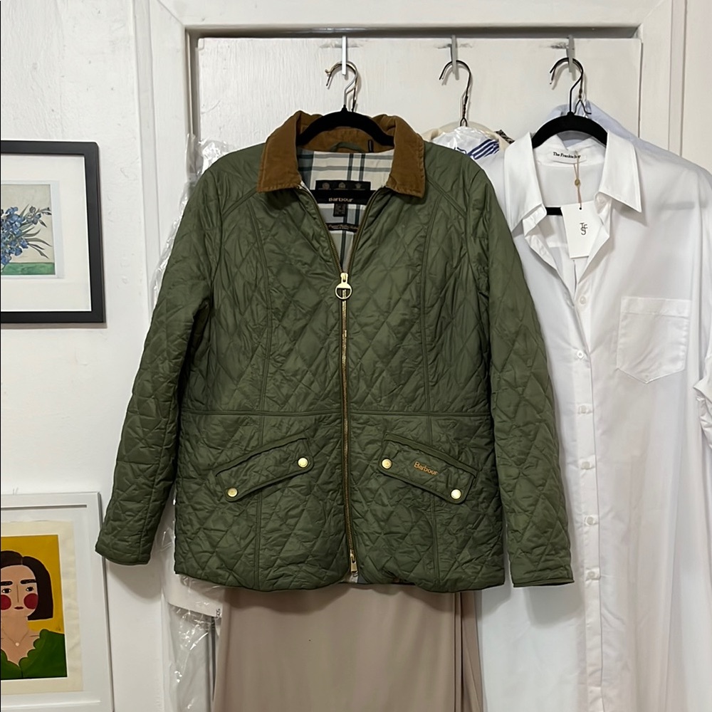 Barbour Green Utility Jacket Quilted Design